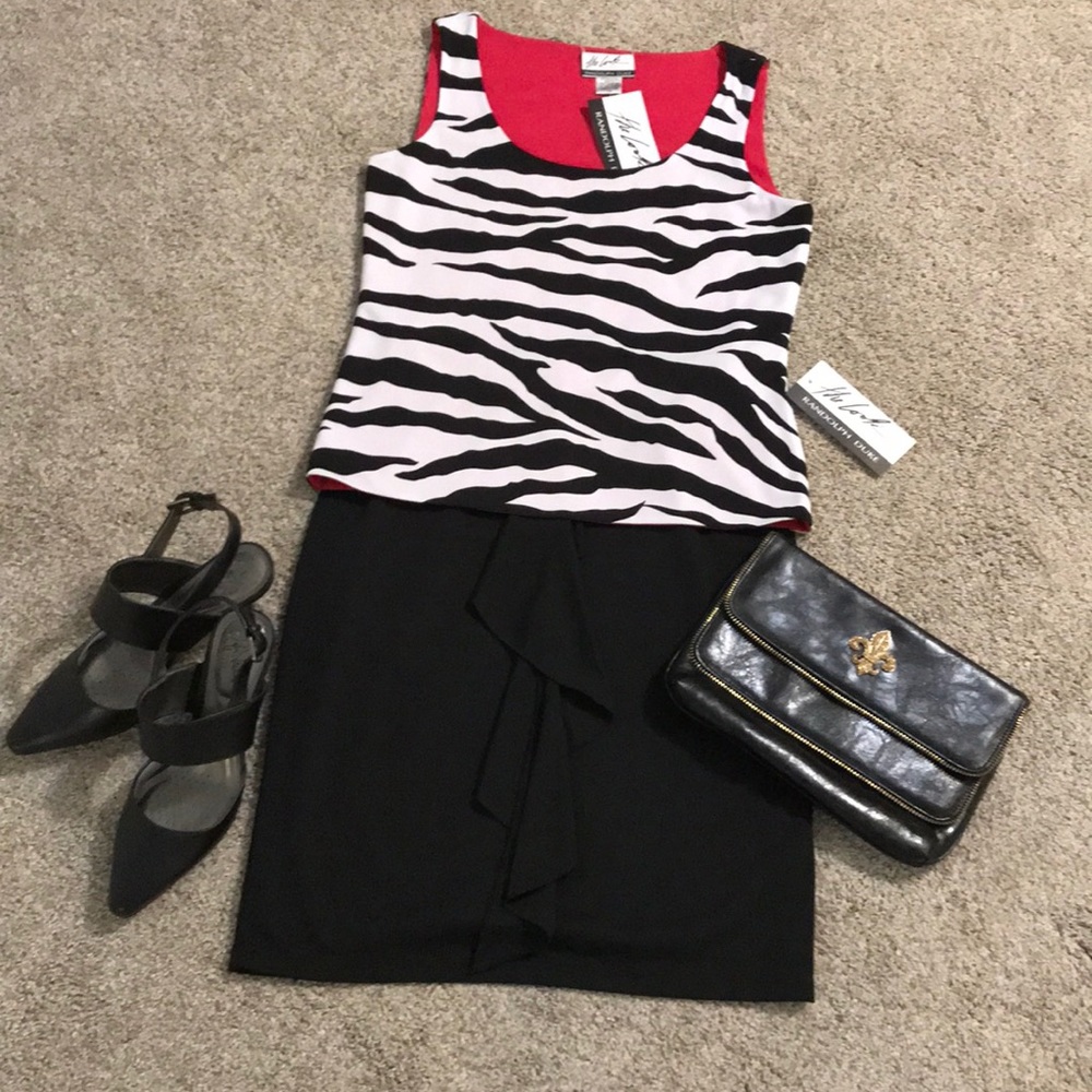Zebra Randolph Duke Top & Skirt Set. Reversible